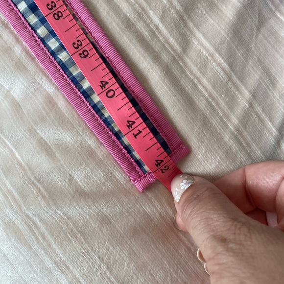 LILLY PULITZER Tortoise Shell Blue Gingham Belt NWT - Picture 6 of 6